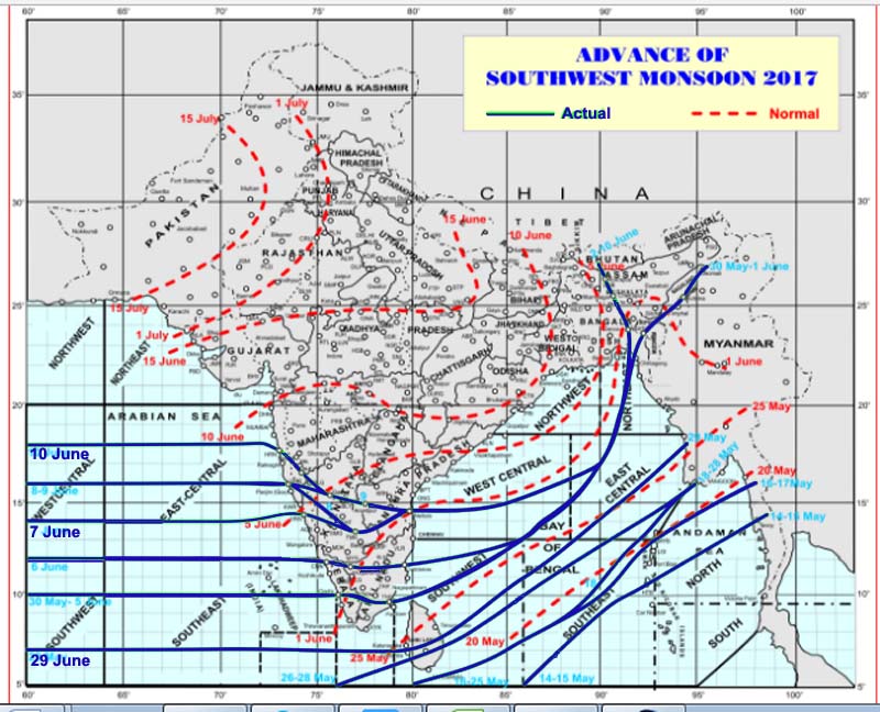 Northern Limit of Monsoon 2017