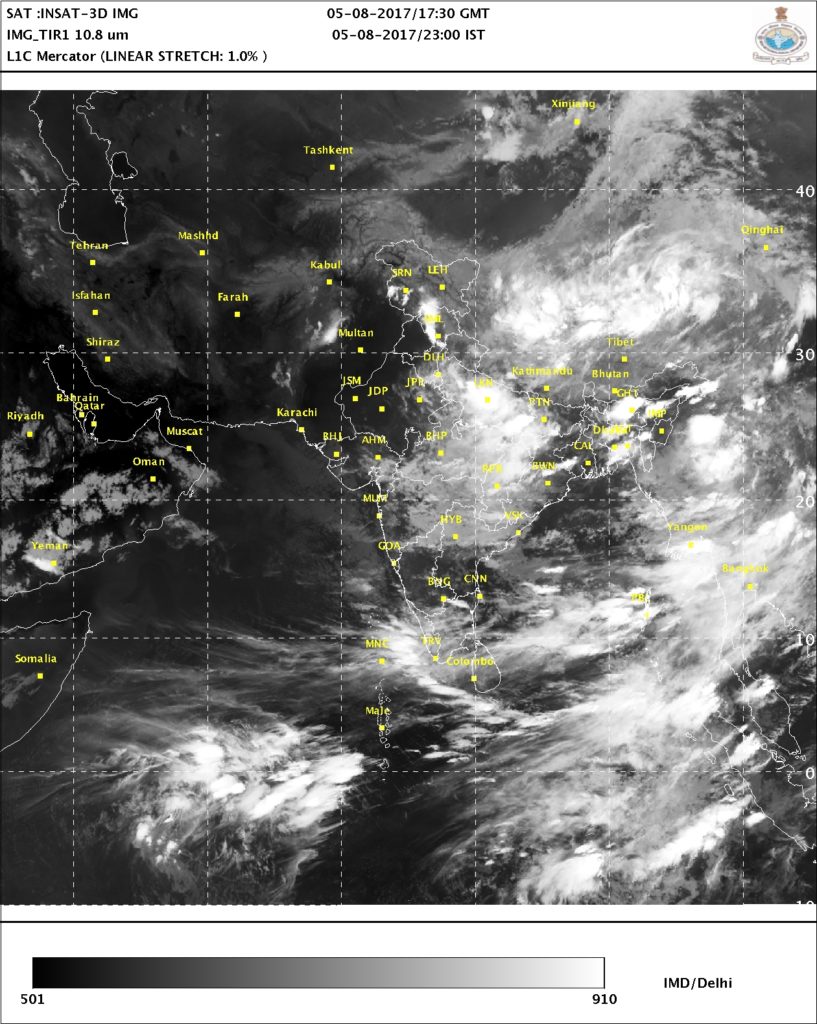 Satellite Picture 5th August 2017 2300 IST