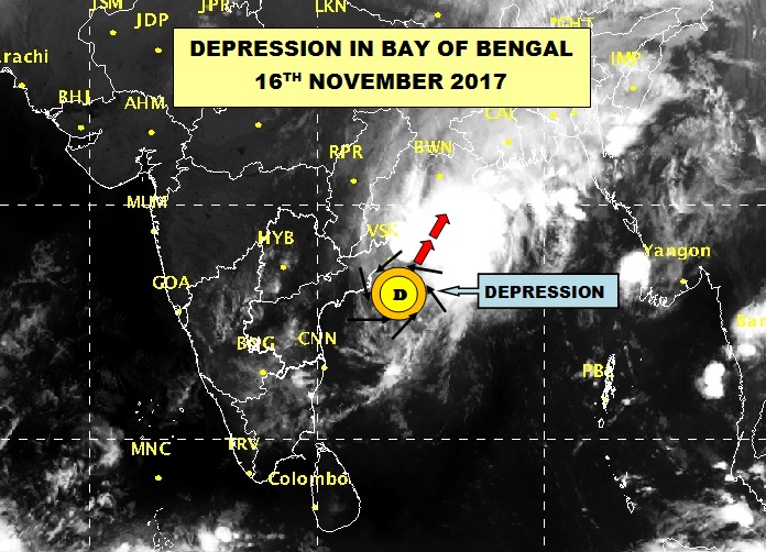 Depression over Bay on 16th November