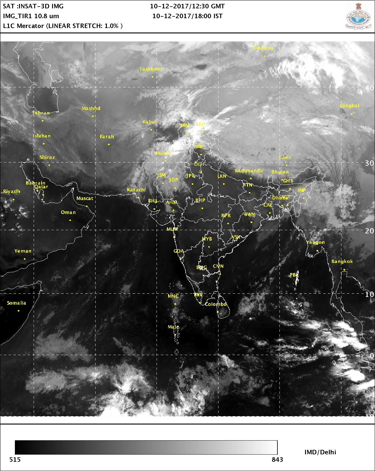 Satellite image 10 December 2017