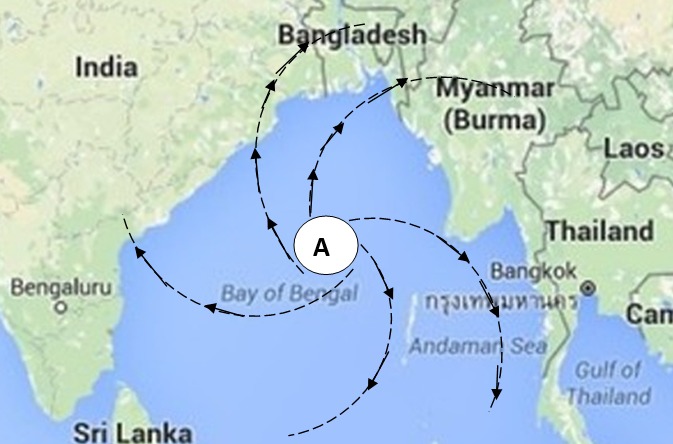 Anticyclone over Bay of Bengal on 24th February 2019